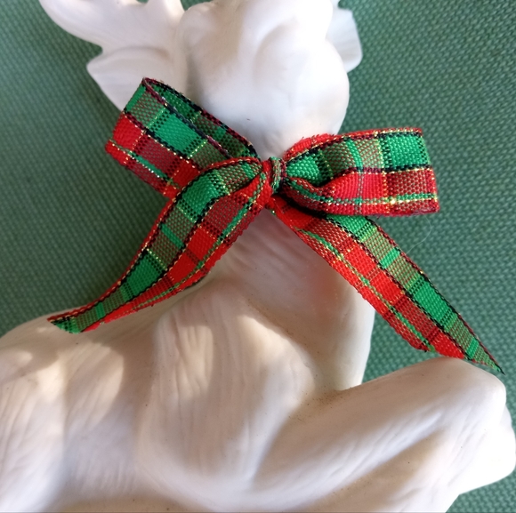 Vtg Bisque Porcelain Holiday Deer - Picture 8 of 9
